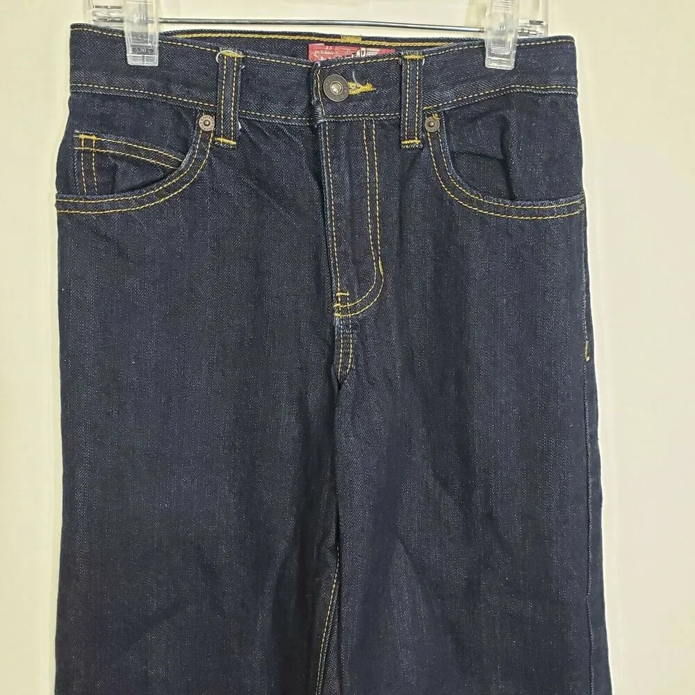 Old Navy Boys Jeans Regular Size 12 Slim Straight Adjustable Waist Dark Blue Was
